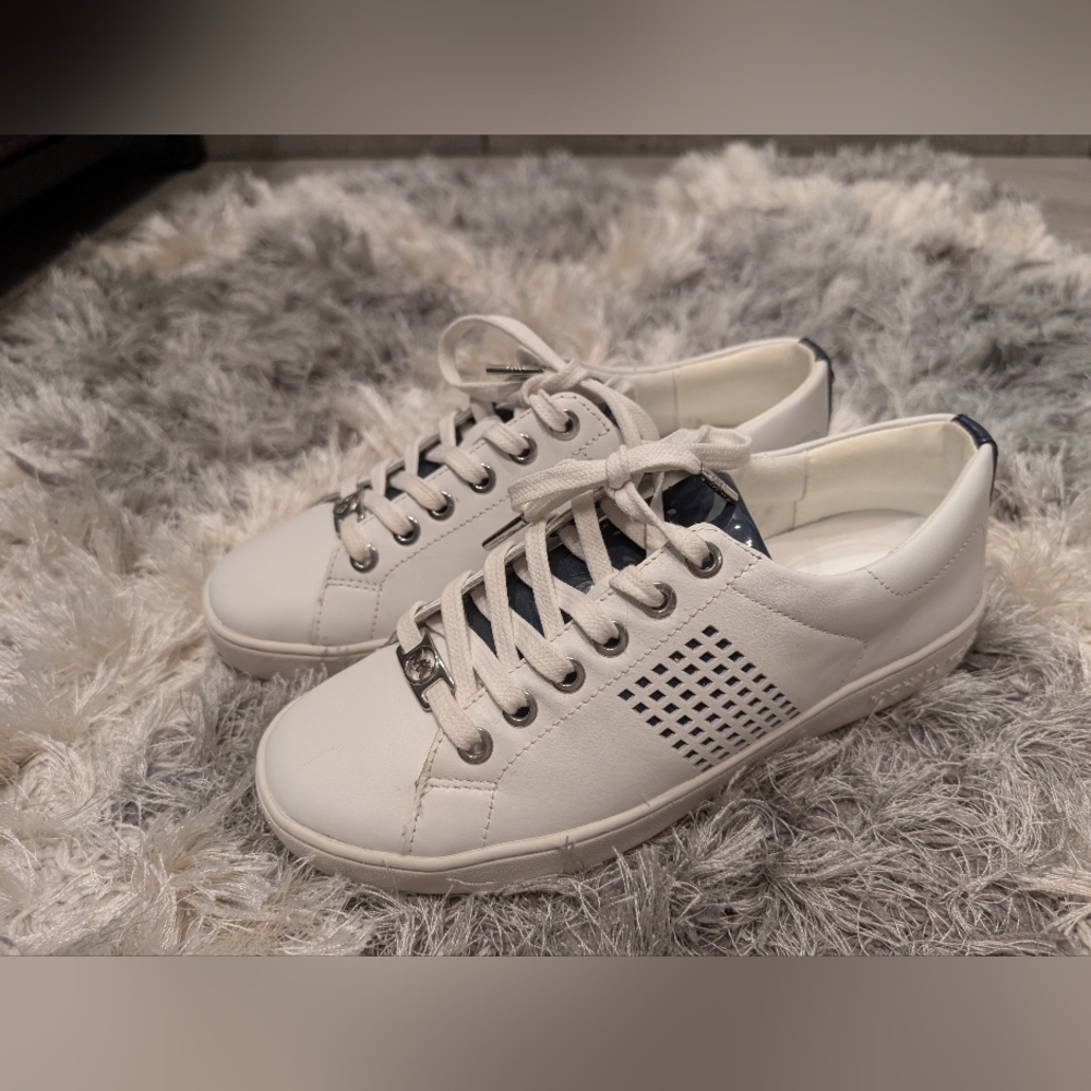 Michael Kors White and Navy Sneakers